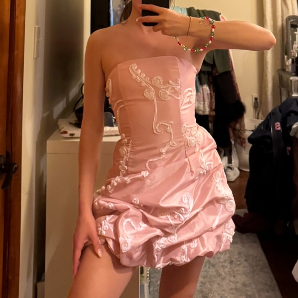 Vintage Jessica McClintock pink cocktail dress
